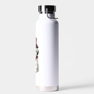 Patriotischer Hund Vintage-Stich Vektor-Design_1 Trinkflasche