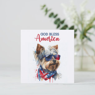 Patriotischer Hund-Yorkie 4. Juli Karte