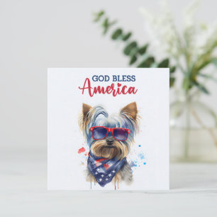 Patriotischer Hund-Yorkie 4. Juli Karte