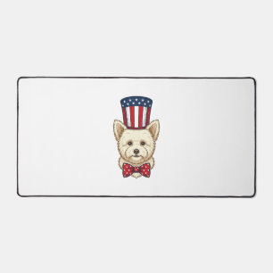 Patriotischer Hund Zylinder Vintage Vektordesign_1 Schreibtischunterlage
