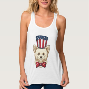 Patriotischer Hund Zylinder Vintage Vektordesign_1 Tank Top