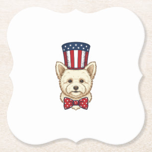 Patriotischer Hund Zylinder Vintage Vektordesign_1 Untersetzer
