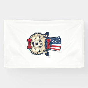 Patriotischer Hundekopf Vintage Gravur Vektor Desi Banner