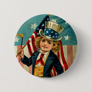 Patriotischer Jungen-runder Knopf Button