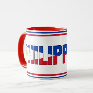 Patriotischer Kaffee unter der Flagge der Philippi Tasse