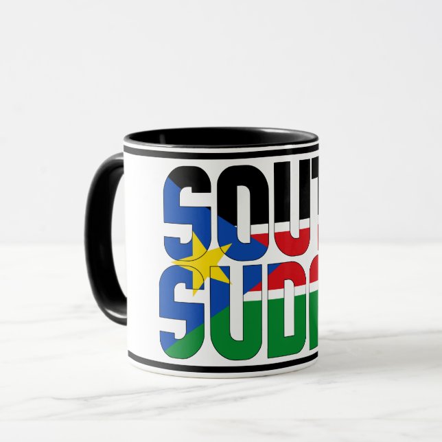 Patriotischer Kaffee unter der Südsudanesischen Fl Tasse (Vorderseite Links)