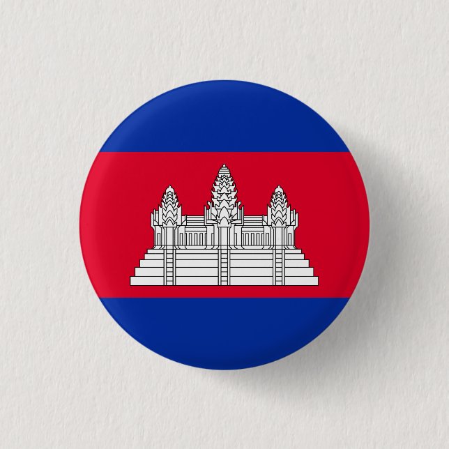 Patriotischer Kambodscha-Flagge-Button Button (Vorderseite)