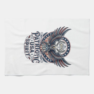 Patriotischer Kampffalke Patriotischer Adler & Fal Geschirrtuch