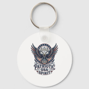 Patriotischer Kampffalke Patriotischer Adler & Fal Schlüsselanhänger
