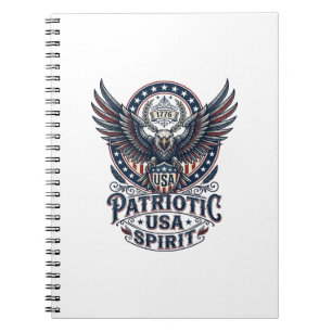 Patriotischer Kampfhabicht Patriotischer Adler & H Notizblock