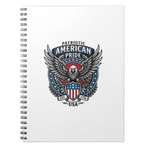 Patriotischer Kampfhabicht Patriotischer Adler & H Notizblock