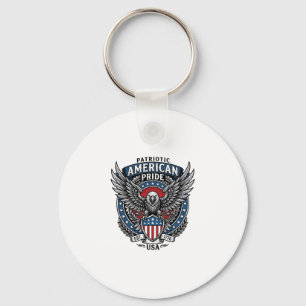 Patriotischer Kampfhabicht Patriotischer Adler & H Schlüsselanhänger