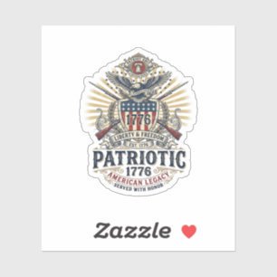 Patriotischer Kampfschild 1776 Militärisch Inspiri Aufkleber