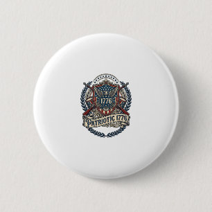 Patriotischer Kampfschild 1776 Militärisch Inspiri Button