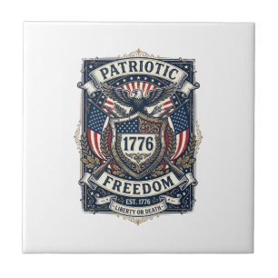 Patriotischer Kampfschild 1776 Militärisch Inspiri Fliese