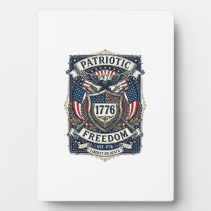 Patriotischer Kampfschild 1776 Militärisch Inspiri Fotoplatte