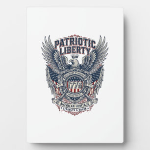 Patriotischer Kampfschild 1776 Militärisch Inspiri Fotoplatte