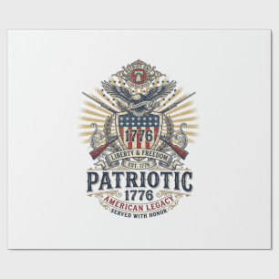 Patriotischer Kampfschild 1776 Militärisch Inspiri Geschenkpapier