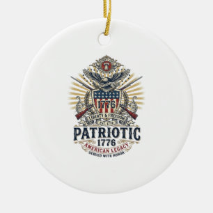 Patriotischer Kampfschild 1776 Militärisch Inspiri Keramik Ornament