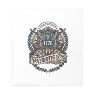 Patriotischer Kampfschild 1776 Militärisch Inspiri Notizblock