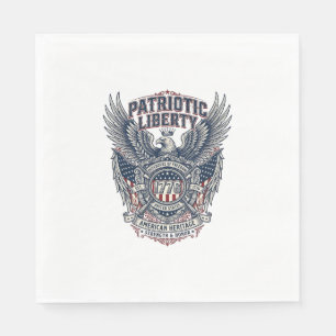 Patriotischer Kampfschild 1776 Militärisch Inspiri Serviette