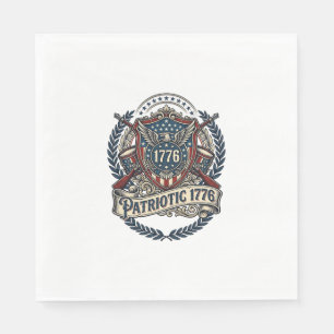 Patriotischer Kampfschild 1776 Militärisch Inspiri Serviette