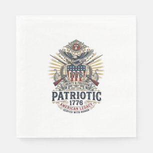 Patriotischer Kampfschild 1776 Militärisch Inspiri Serviette