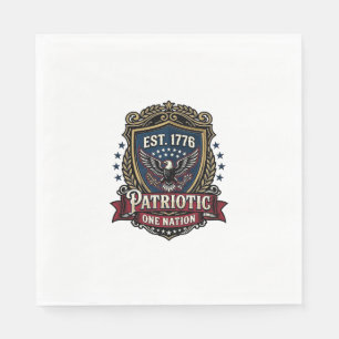 Patriotischer Kampfschild 1776 Militärisch Inspiri Serviette