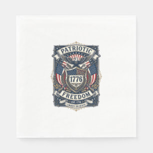 Patriotischer Kampfschild 1776 Militärisch Inspiri Serviette