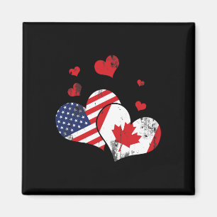 Patriotischer kanadischer USA-Flagge Amerika-Liebh Magnet