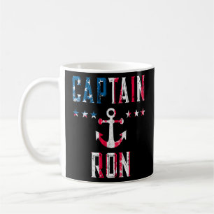 Patriotischer Kapitän Ron Us Flag 4. Juli Boot Kaffeetasse