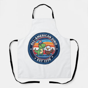 Patriotischer Kawaii Dinosaurier All-american DINO Schürze