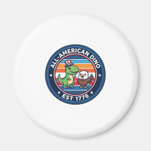 Patriotischer Kawaii Dinosaurier All-amerikanische Magnet