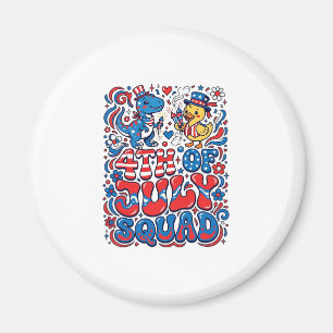 Patriotischer Kawaii-Dinosaurier Bester Stiefvater Magnet