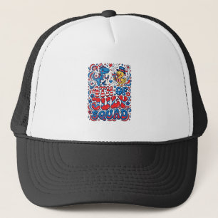 Patriotischer Kawaii-Dinosaurier Bester Stiefvater Truckerkappe