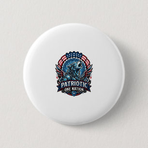 Patriotischer KI-Freiheitswolf Cyberpunk Zukunft F Button