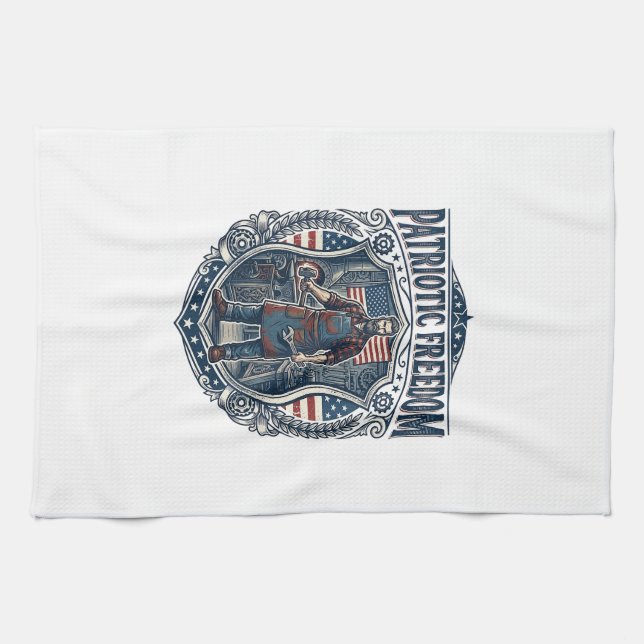 Patriotischer Kleinunternehmer Geschirrtuch (Horizontal)