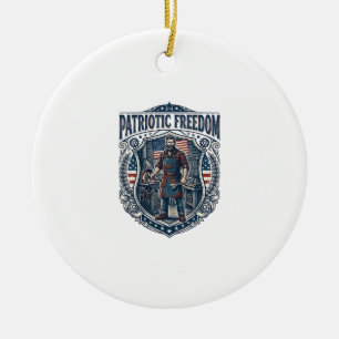 Patriotischer Kleinunternehmer Keramik Ornament