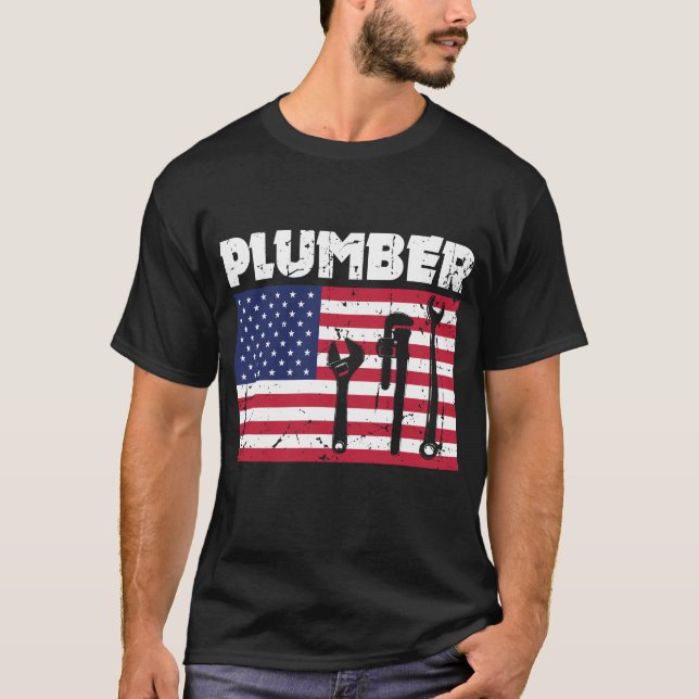 Patriotischer Klempner 4. der T-Shirt (Vorderseite)