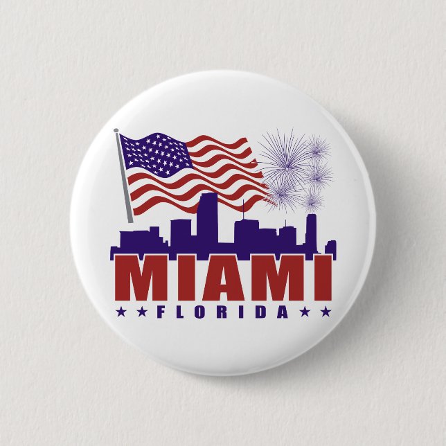 Patriotischer Knopf Miamis Florida Button (Vorderseite)