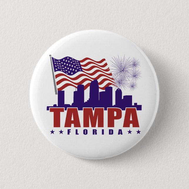 Patriotischer Knopf Tampas Florida Button (Vorderseite)