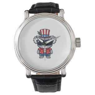 Patriotischer Koala im Vintage-Stil Vektor Kunst_1 Armbanduhr