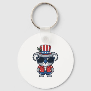 Patriotischer Koala im Vintage-Stil Vektor Kunst_1 Schlüsselanhänger