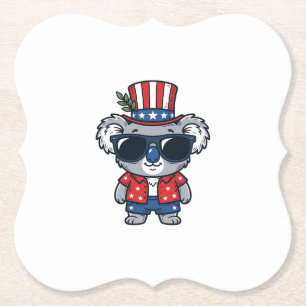 Patriotischer Koala im Vintage-Stil Vektor Kunst_1 Untersetzer