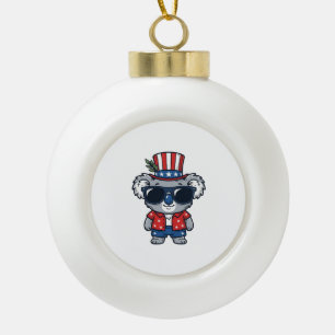 Patriotischer Koala im Vintage-Stil Vektorgrafik_1 Keramik Kugel-Ornament