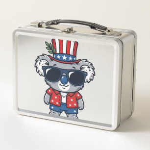 Patriotischer Koala im Vintage-Stil Vektorgrafik_1 Metall Brotdose