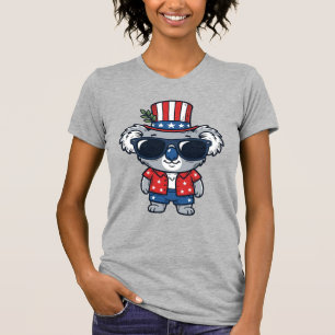 Patriotischer Koala im Vintage-Stil Vektorgrafik_1 T-Shirt