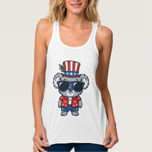 Patriotischer Koala im Vintage-Stil Vektorgrafik_1 Tank Top