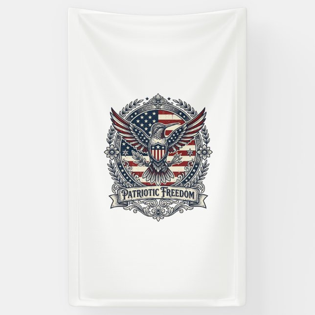 Patriotischer Kolibri Banner (Vertikal)