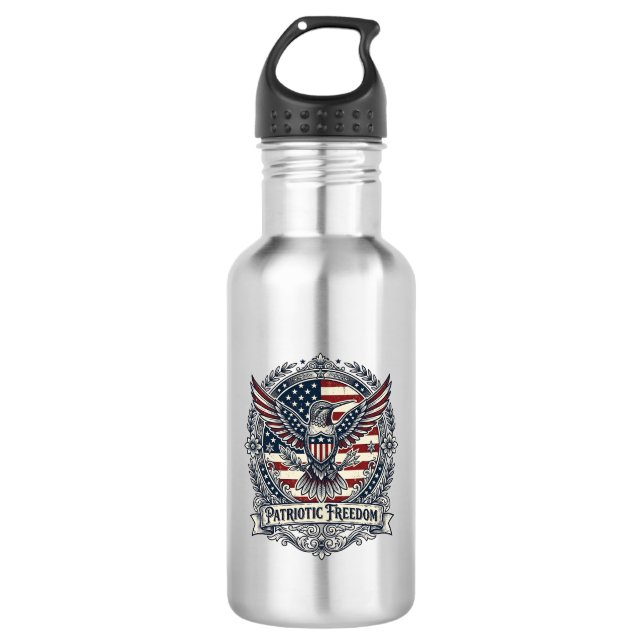Patriotischer Kolibri Edelstahlflasche (Vorderseite)
